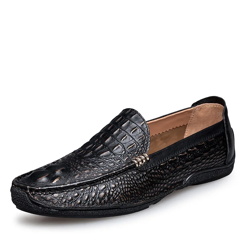 Туфли мужские из натуральной кожи аллигатора повседневные дышащие мокасины
