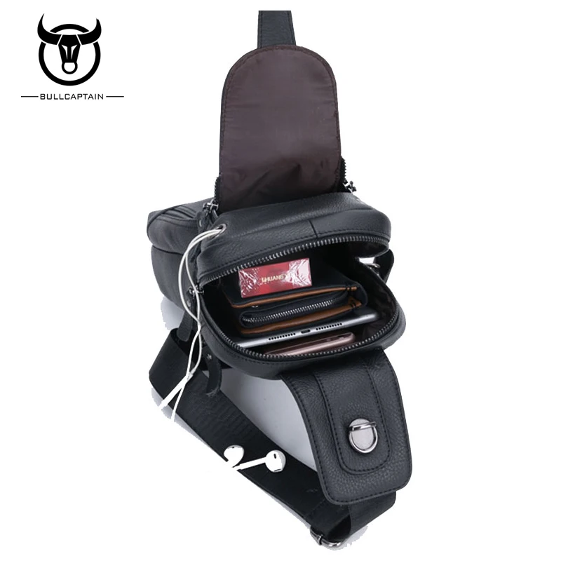 Сумка мессенджер Bull Captain мужская из натуральной кожи нагрудная Сумочка