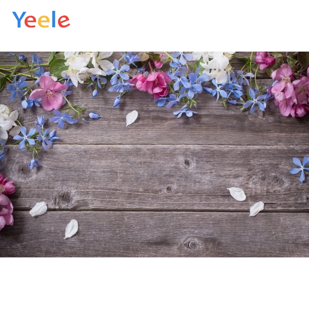 Yeele цветы лепесток темно-серый деревянные доски продукты шоу фотографии фоны для