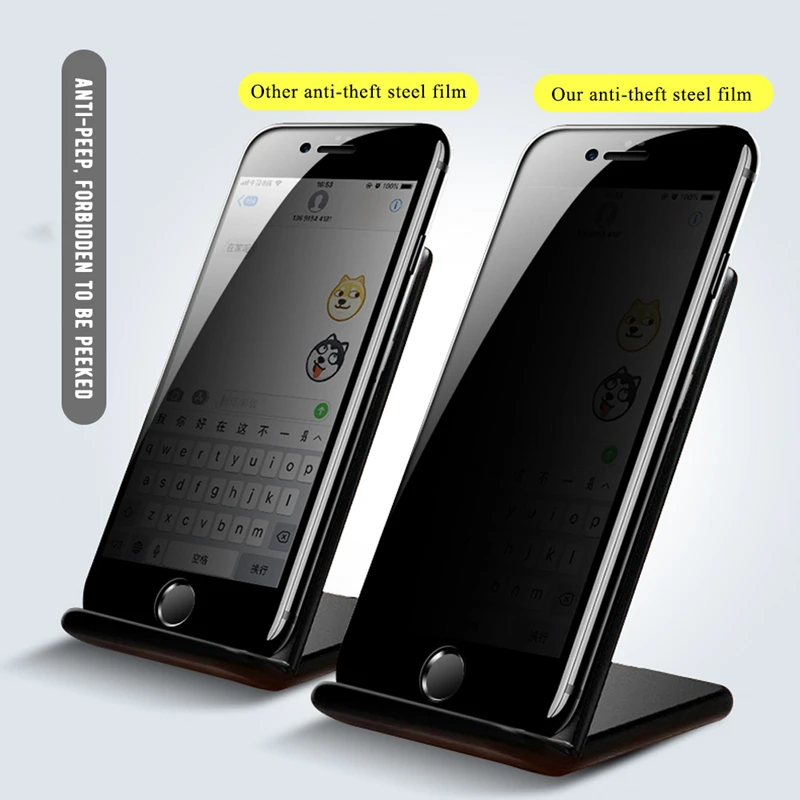 Антишпионское закаленное стекло для Apple iPhone 7 новое Keep Your Secret 8 6 6S Plus 10 X защита