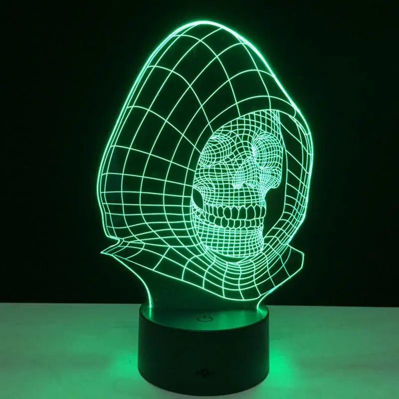 Novelty 3D Skull Light Lamp LED Decoration Lights With USB Power Children'S Nightlight Visual Led Night | Лампы и освещение