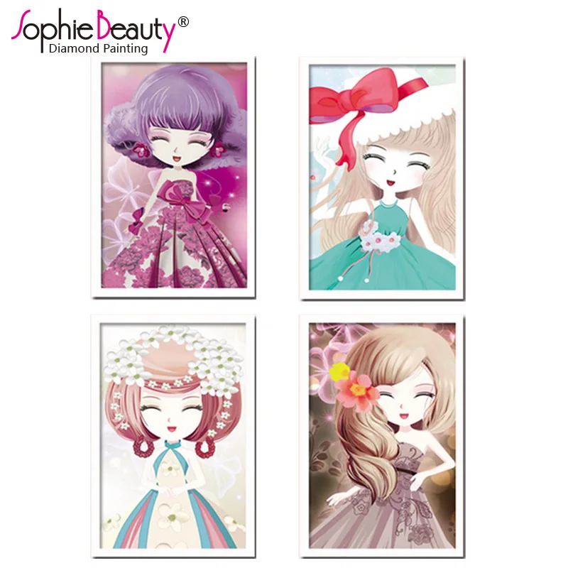 

Sophie Beauty Crystal Square Diy Diamond Painting Cross Stitch Lovely Flower Girl Handcraft Embroidery Needlework Set Mosaic Kit