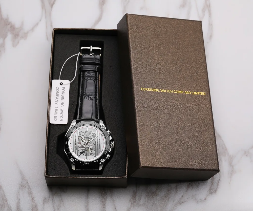 Forsining 2019 New Military Sport Design Automatic Transparent Silver Stainless Steel Mens Mechanical Watches | Наручные часы