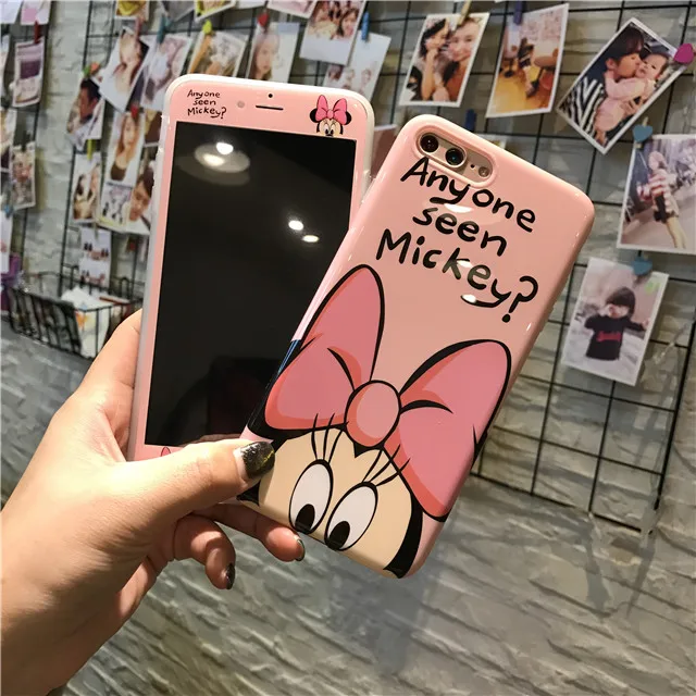 Imd чехол для телефона мультфильм животные мышь утка для iphone 6 6s 7 8 Plus+ 3D край протектор экрана Закаленное стекло Защитная пленка - Цвет: 82