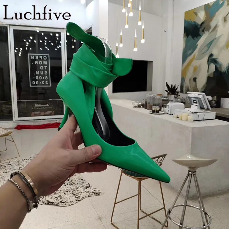 Sexy Thin High Heels Women Pumps Shoes Pointy Toe Red T-Show Shoes Woman Classic Lace Up Fahion Party Shoes Zapatos De Mujer