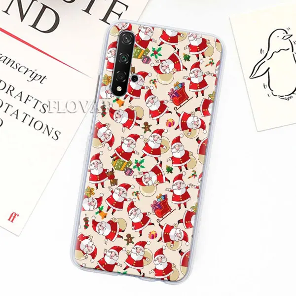 005 Чехол для телефона, coque для Honor 20 Pro 9 10 Lite 8X 8A 8C 8S 7A 7S Y7 Y9 V20, чехол с новым, рождественским, снежинкой, твердый PC Ca - Цвет: 005