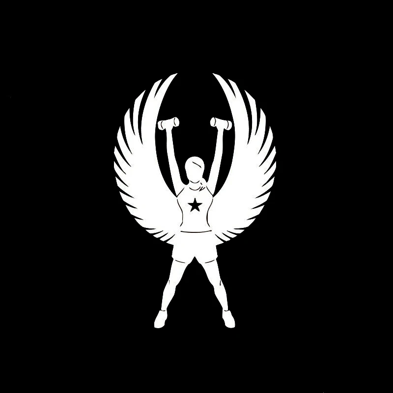 

8.8*13.8CM Fashion Girl Fitness Car Stickers Waterproof Vinyl Reflective Decals Black/Silver C7-0751