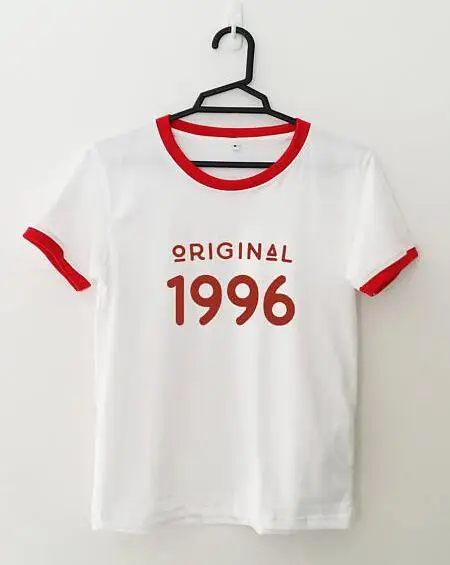 21st подарок на день рождения для нее звонка 1996 с принтом букв футболка женщин