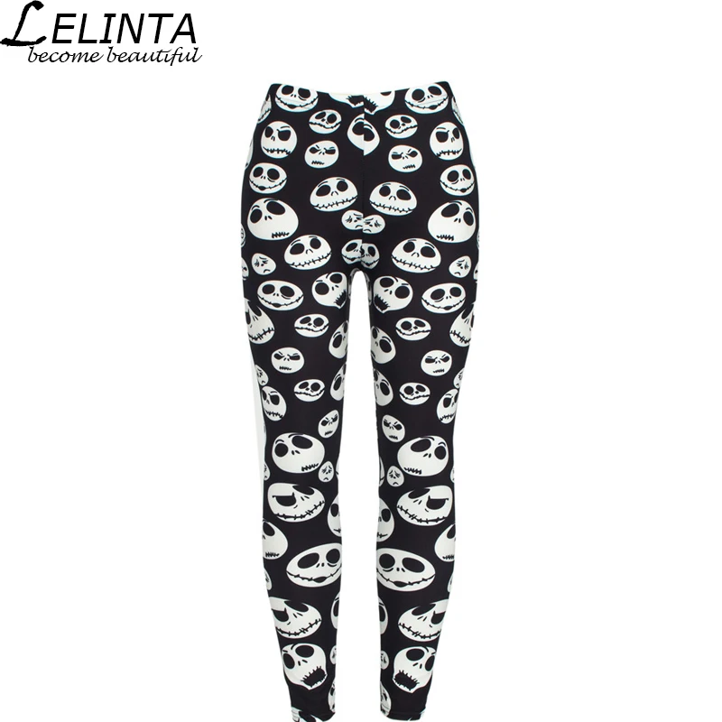 LELINTA Skeleton плотные сексуальные эластичные леггинсы тонкие штаны для йоги