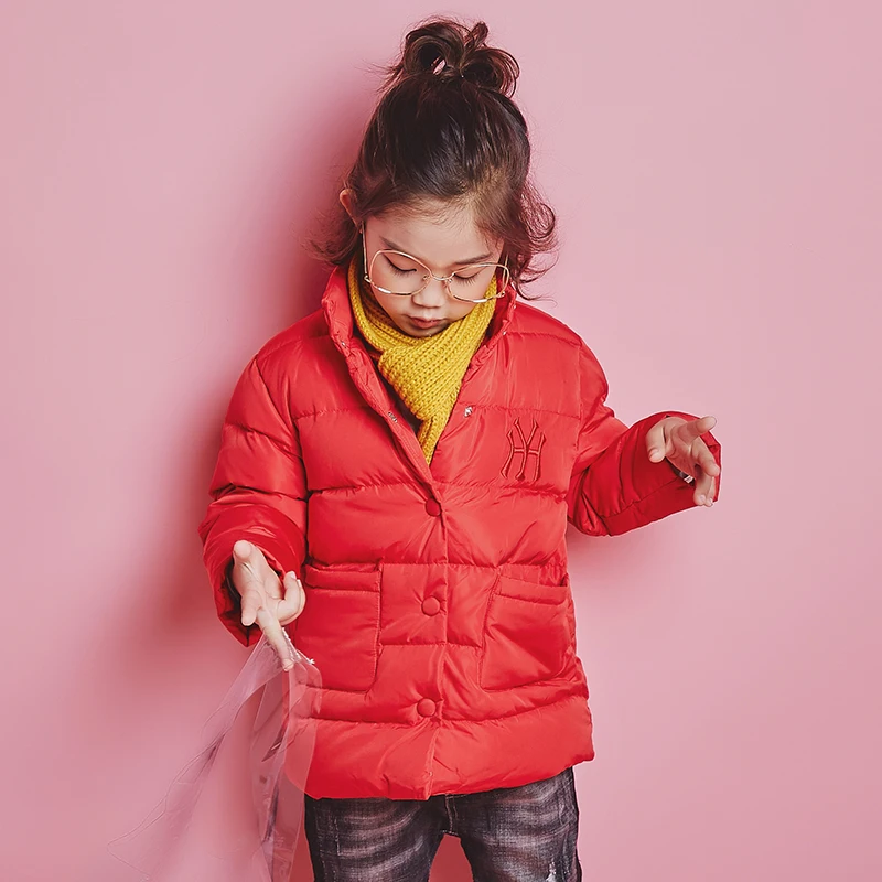 Зимняя водонепроницаемая куртка-пуховик для девочек и мальчиков 95% утиного пуха