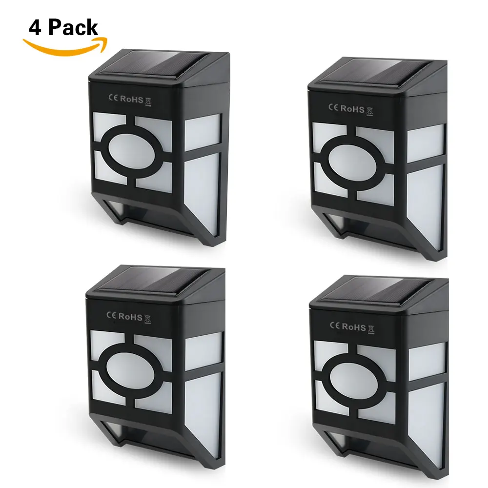 8PCS Waterproof Solar Powered LED Wall Light for Outdoor Landscape Garden Yard Lawn Fence Deck Roof Lighting Decoration | Освещение