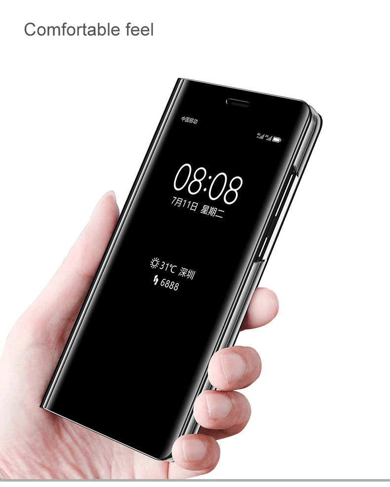 Smart mi rror флип чехол для спортивной камеры Xiao mi Red mi Примечание 7 5 6 K20 Pro 4X 5A 6A 5 Plus S2 кожаный чехол для mi 9T 9 F1 8 SE A1 A2 mi x 2 Чехол