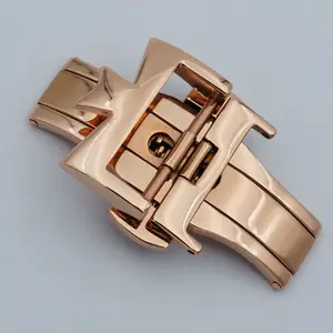 Новинка, Высококачественный Браслет MAIKES для часов, 18, 20 мм, серебристый, золотой, розовая бабочка, застежка-пряжка с двойной кнопкой