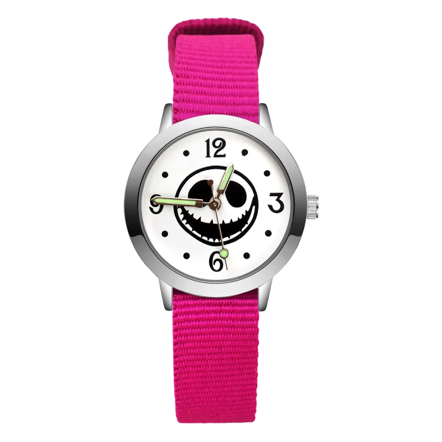 Fashion Cute Skeleton Skull Style Children's Watches Kids Student Girls Boys Quartz Nylon Strap Wrist Watch JA144 | Наручные часы