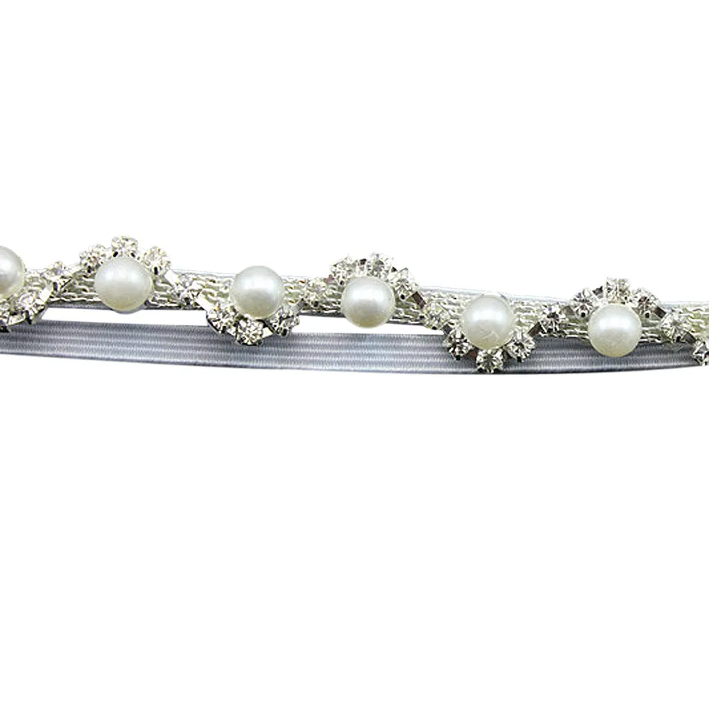 Новинка 3 шт. повязка на голову с жемчугом и стразами для новорожденных