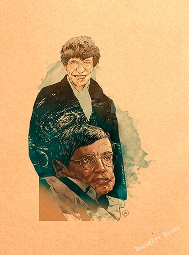Картина на холсте с ученым Стефаном Вильямом Hawking винтажная Настенная картина