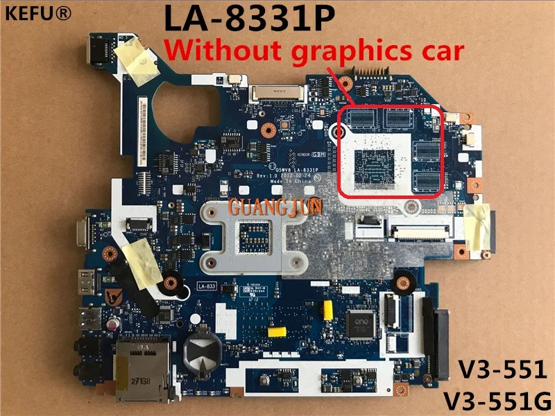 KEFU для Acer V3-551 Q5WV8 V3-551G NB.C1711.001 тестирование материнской платы ноутбука быстрая