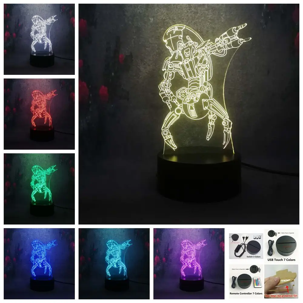 Лампа 3D Звездные войны база лампада LED визуальный Led стол злодей джедай Робот USB