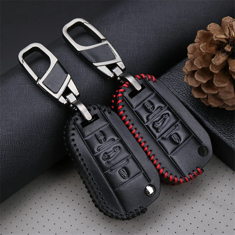 Кожаный чехол для автомобильного ключа Citroen C4 C5 C3 Xsara Picasso C8 C4L Peugeot 206 407 207 308 508 406 2008