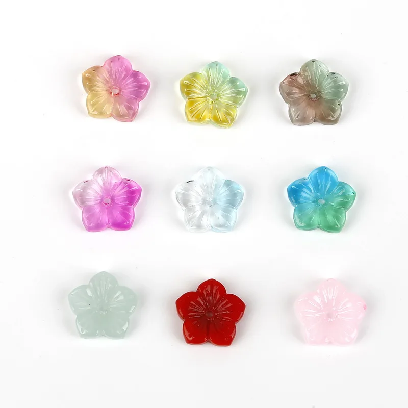 5 шт. чешские хрустальные бусины в виде цветка с пятью лепестками 13x13 мм ювелирные