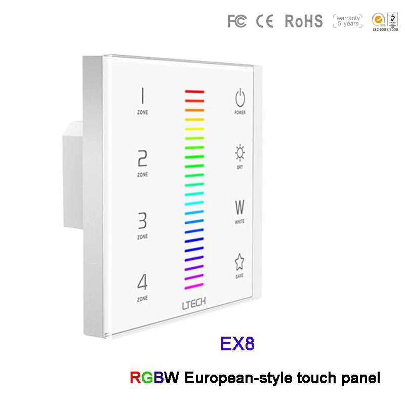 LTECH 2 4G RF 4 зоны затемнения/CT/RGB/RGBW Сенсорная панель DMX512 светодиодная полоса