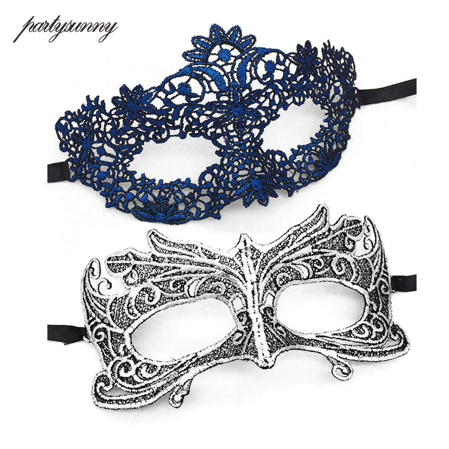 Masquerade Gold Purple Blue Lace Mask Halloween Cutout Prom Party Accessories Sexy Eye Face Venetian Masks Favor|Маски для