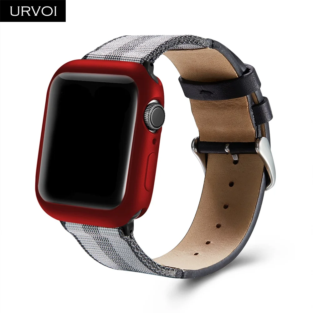 Бампер URVOI для apple watch 4, 5, 3, 2, ТПУ чехол, чехол для iwatch, протектор, тонкая рамка, матовая, цветная, с рисунком, 38, 40, 42, 44 мм