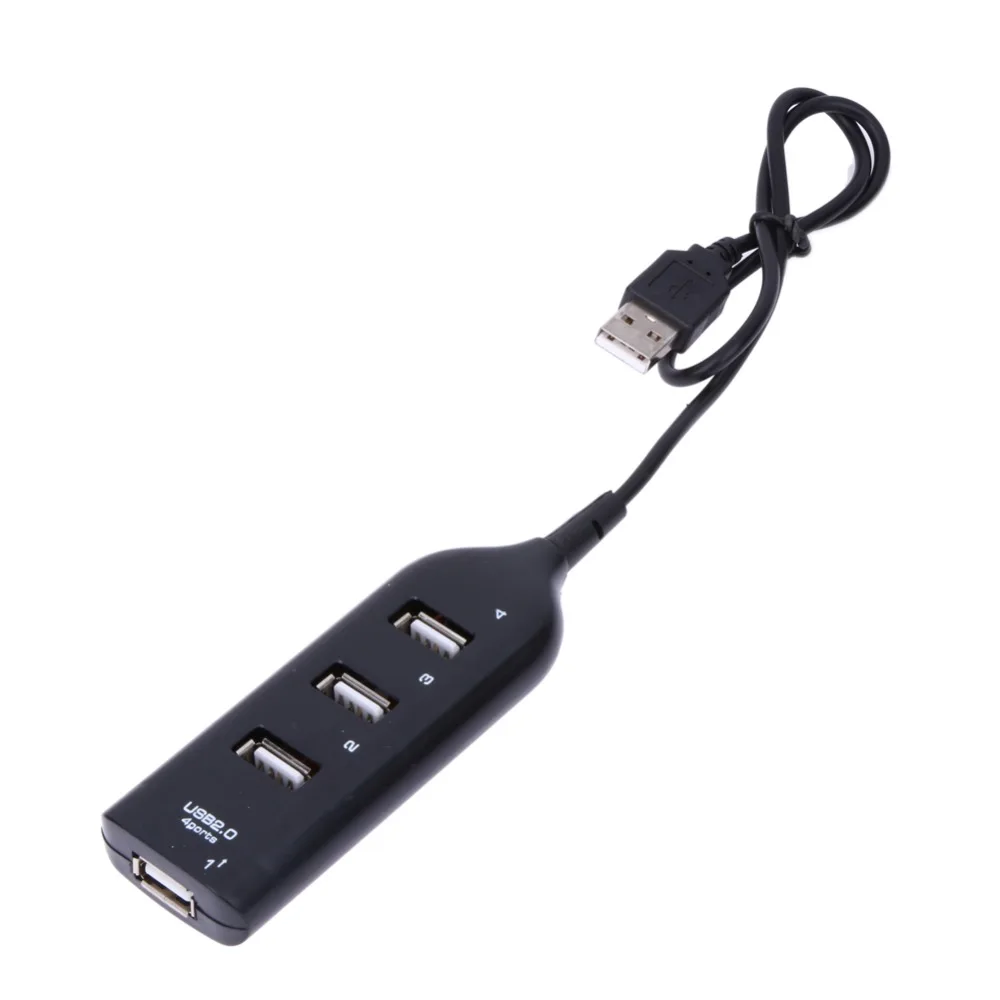 Универсальный 4 портовый телефон мини порт USB 2 0 хаб с узором черный для ноутбука