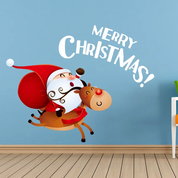 Рождественский Санта-Клаус смайлик художественная иллюстрация наклейки на