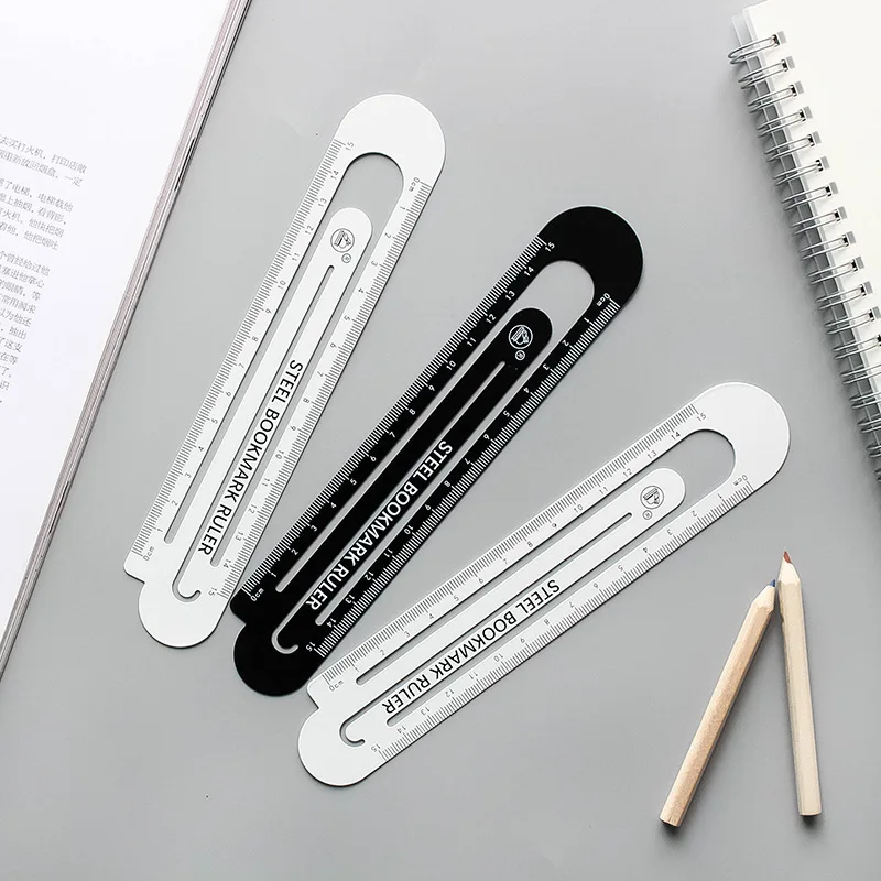 Metal Bookmark for Book Steel Ruler Measuring Tool Multifunction School Office Desk Stationery Chancery Draw Accessories | Канцтовары