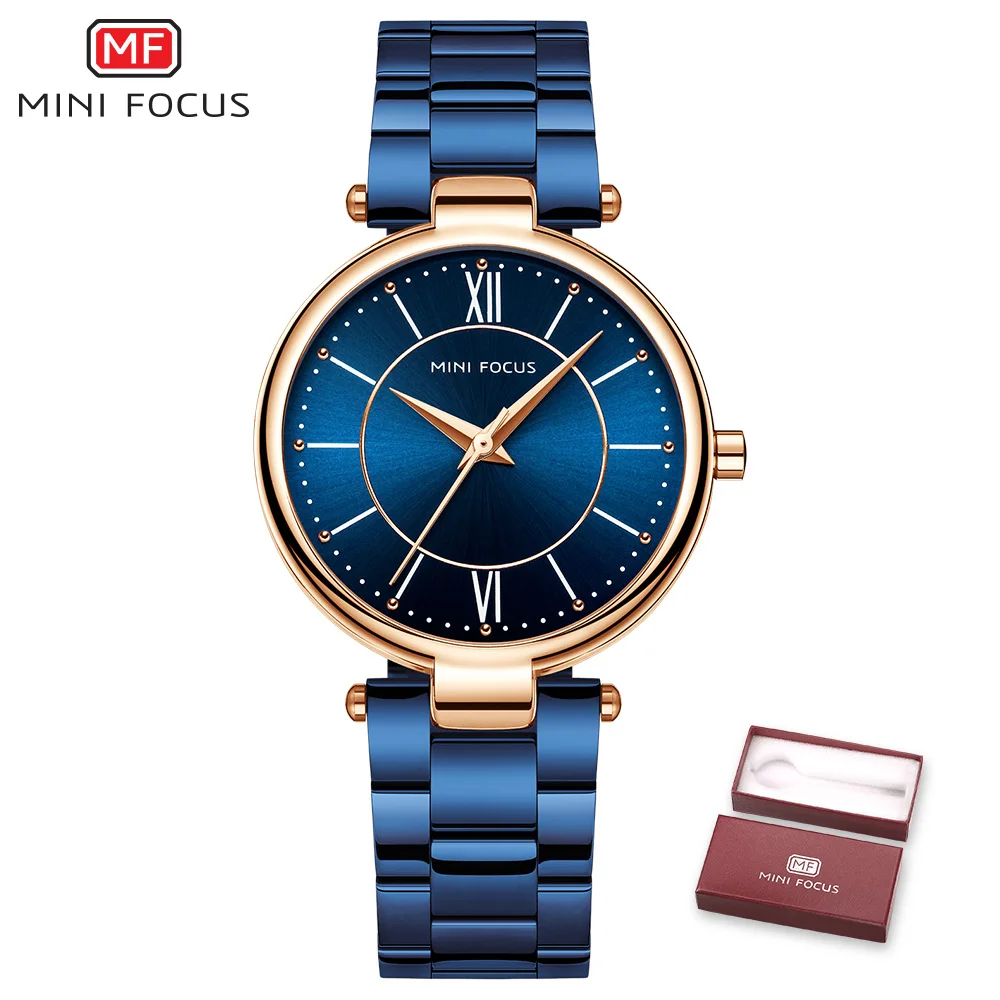 Reloj mujer мини фокус женские модные синие часы из нержавеющей стали роскошные