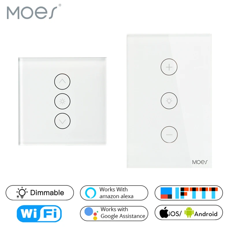 

Wifi Smart Wall Touch Light Dimmer Switch EU/UK/US Standard APP Remote Control Works with Amazon Alexa and Google Home
