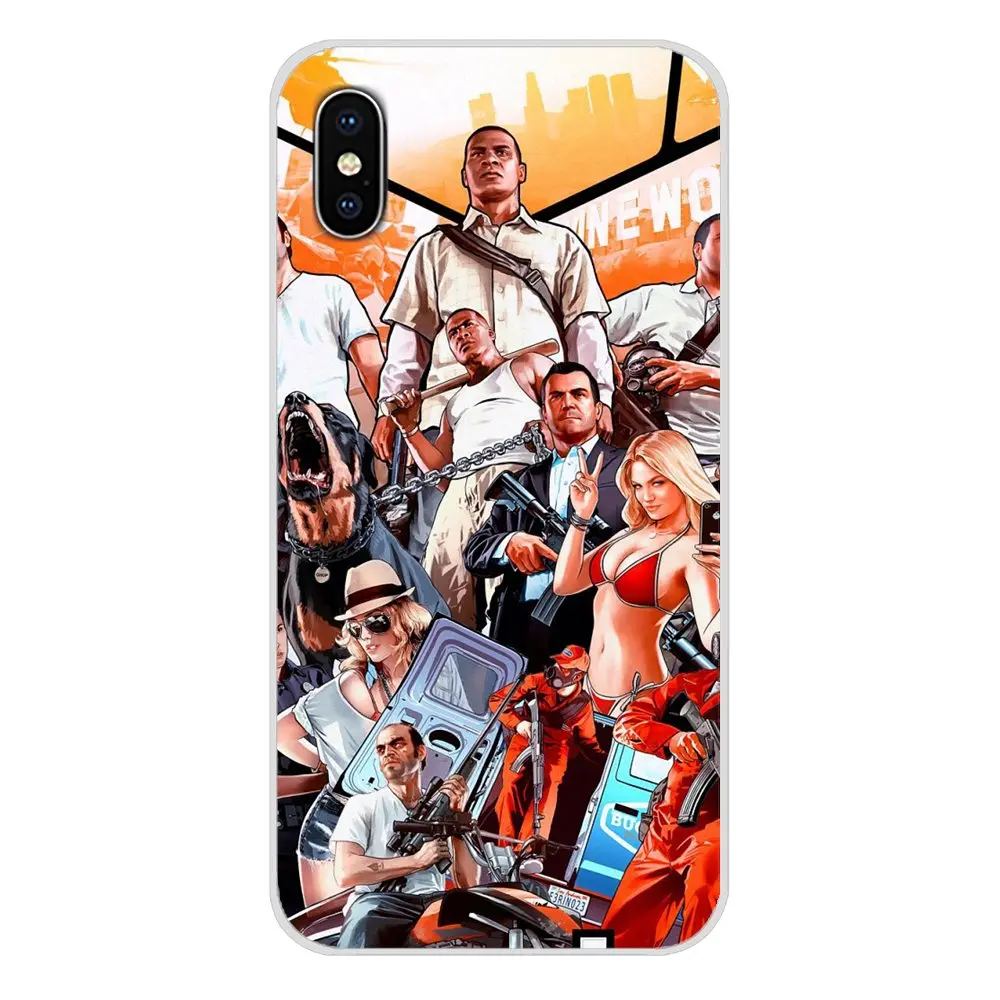 GTA San Andreas Grand Theft Auto 5 V прозрачный чехол из ТПУ для Huawei P Smart Mate Honor 7A 7C 8C 8X 9 P10 P20 Lite Pro