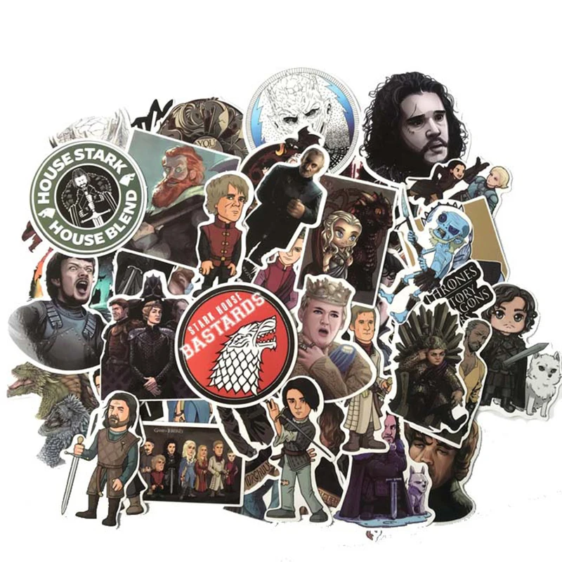 61 шт Мультяшные наклейки Игра престолов войны ТВ серии для багажа автомобиля