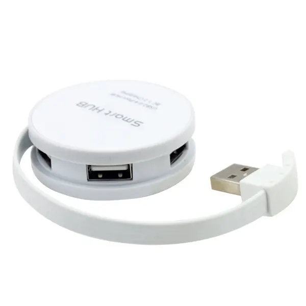 Круглая форма 4 порта Smart Hub с зарядкой батареи BC 1 2 Встроенный кабель обмоткой