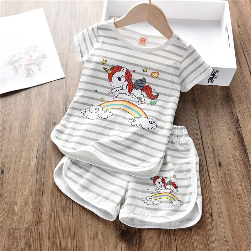 Новинка лета 2019 комплекты одежды для мальчиков и девочек хлопковая футболка в