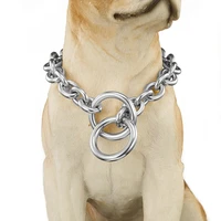 15mm never fades charming stainless steel silver color smooth dog cuban curb chain pet collar choker necklace 12 32high quality