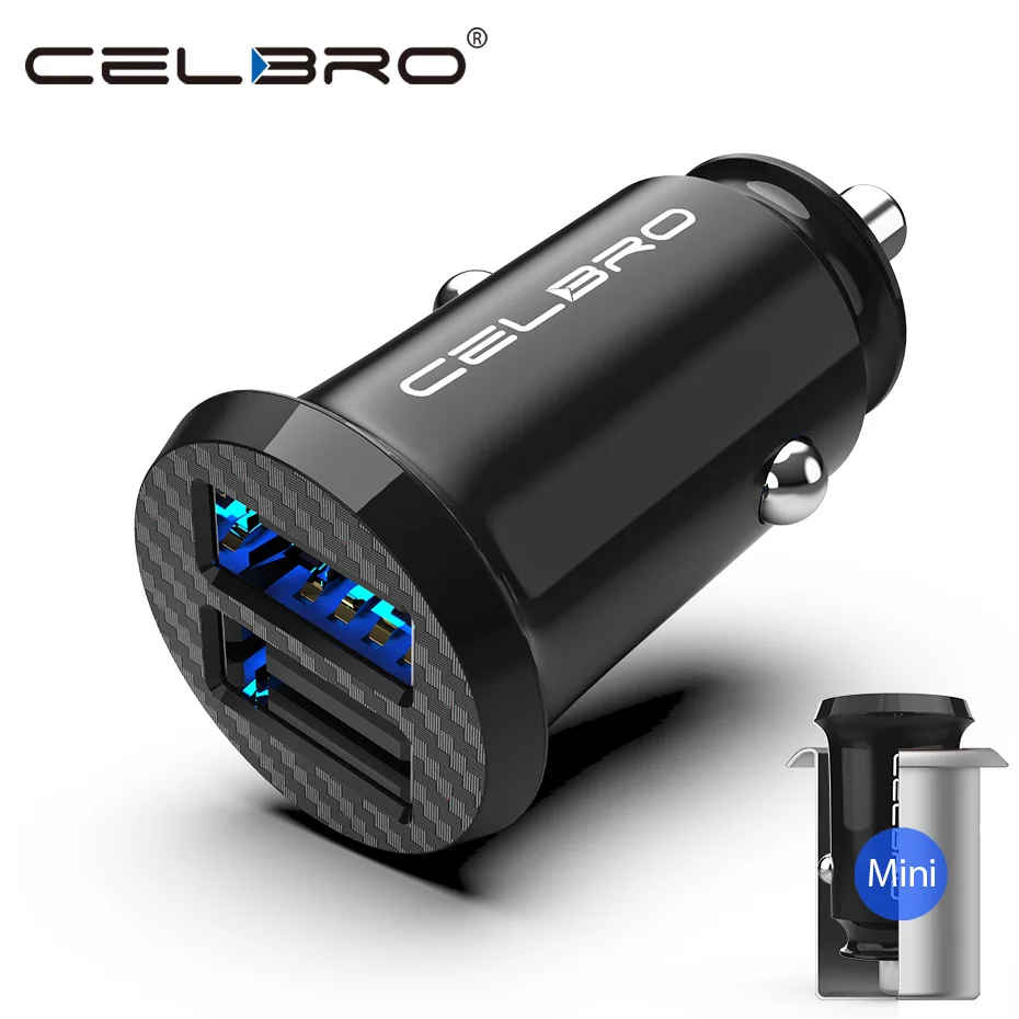 Mini Dual USB Автомобильное зарядное устройство адаптер 2 порта 15 Вт автомобильное для