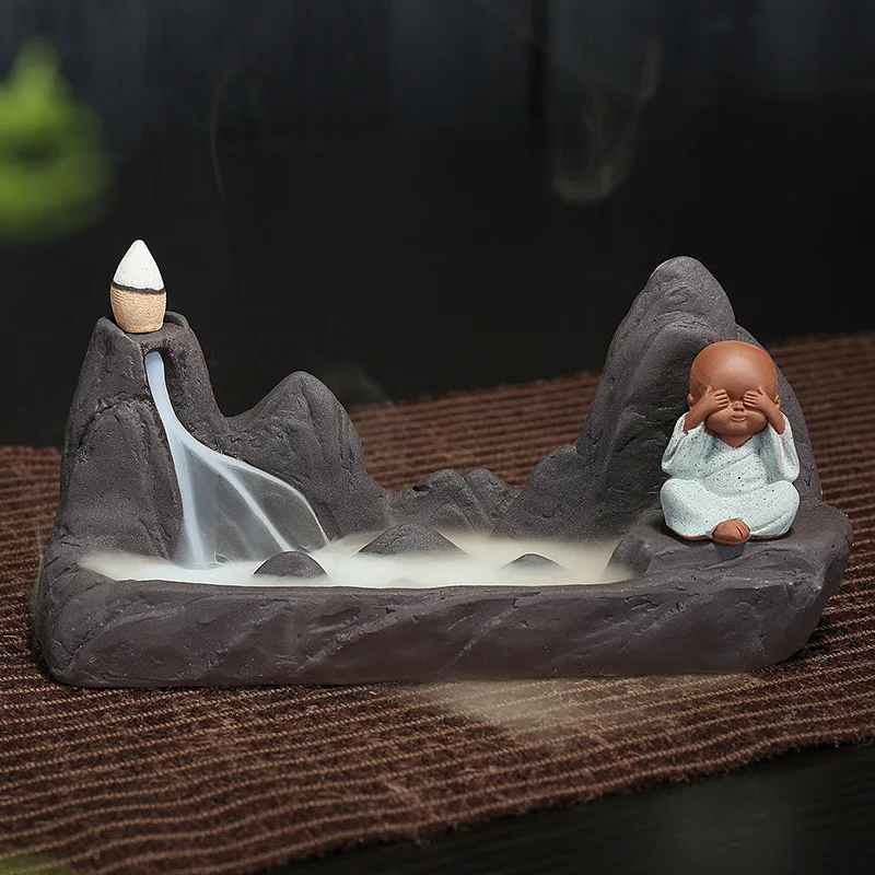 Креативные фиолетовые глиняные курильницы с горелкой маленькая курильница