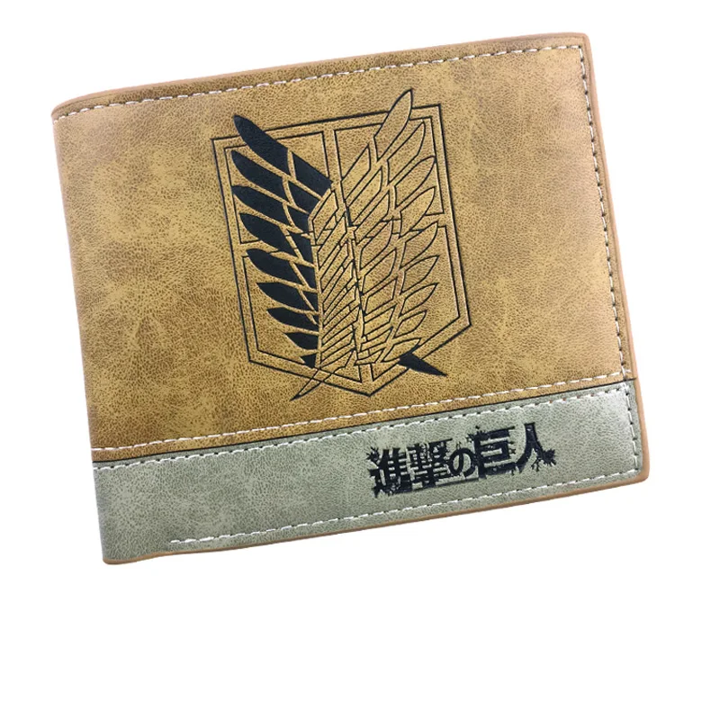 

Attack on Titan Scouting Legion Anime Cartoon Men Wo Boys Girls Short Leather Bi Fold Wallet Purse Money Holder