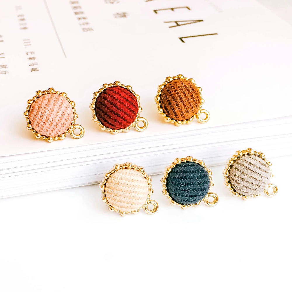 

ZEROUP KC Gold Plated Wool Stud Earrings Ear Accessories Jewelry Component Diy Material Handmade 6pcs