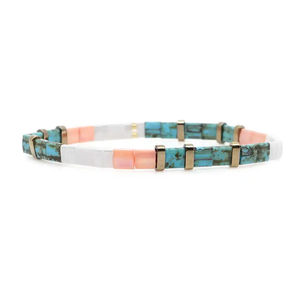 MI-B190144B Women Go2boho браслет для женщин Miyuki браслеты богемные Тила бусины летние пляжные ювелирные изделия Pulseras Mujer красочные Insta Мода - Окраска металла: MI-B190144B Women