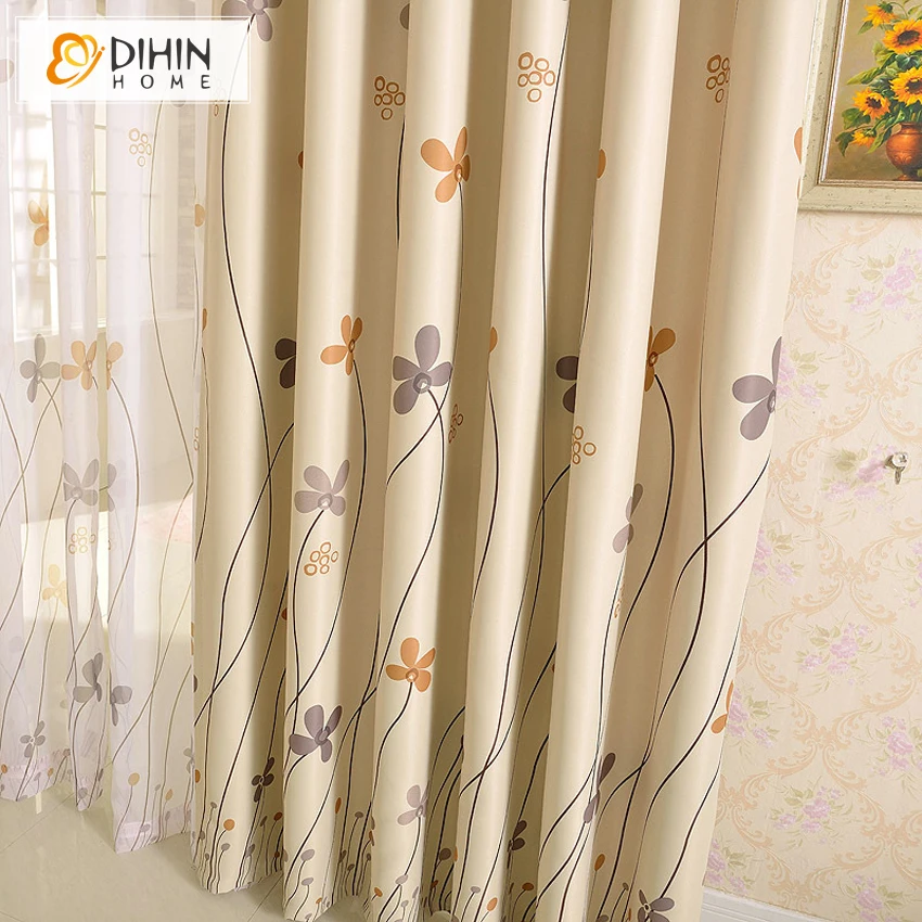 Занавеска садовая с цветочным принтом s-занавеска из ткани для гостиной | Дом и