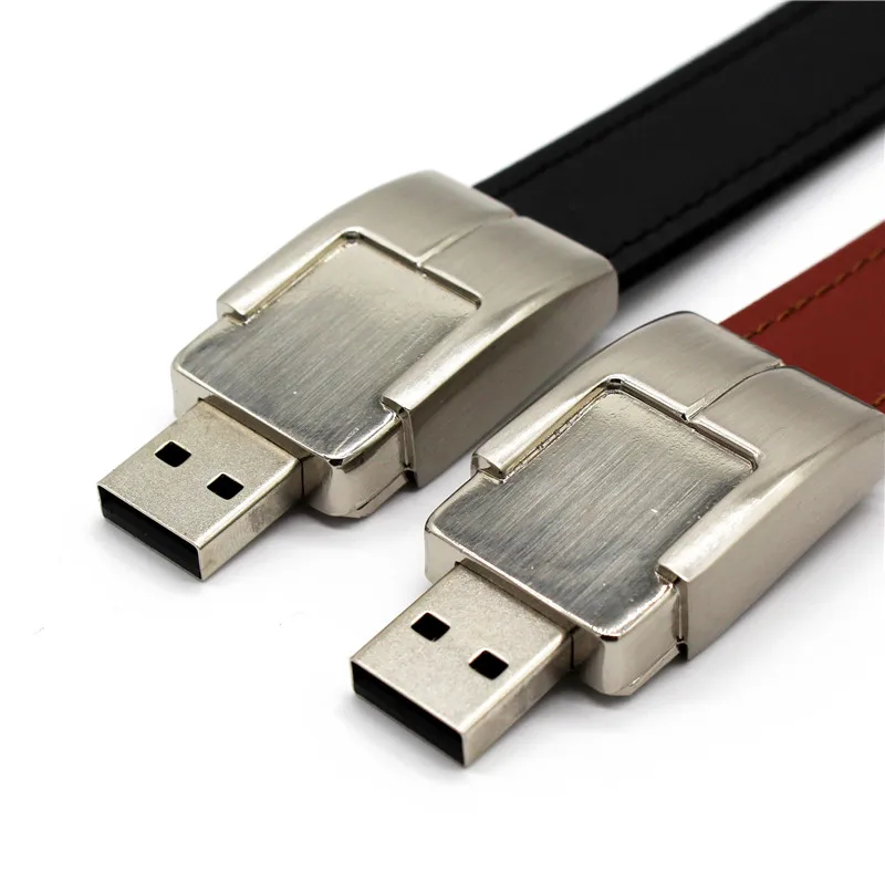 KING SARAS 100% настоящая емкость черная коричневая кожа модель на запястье usb флеш