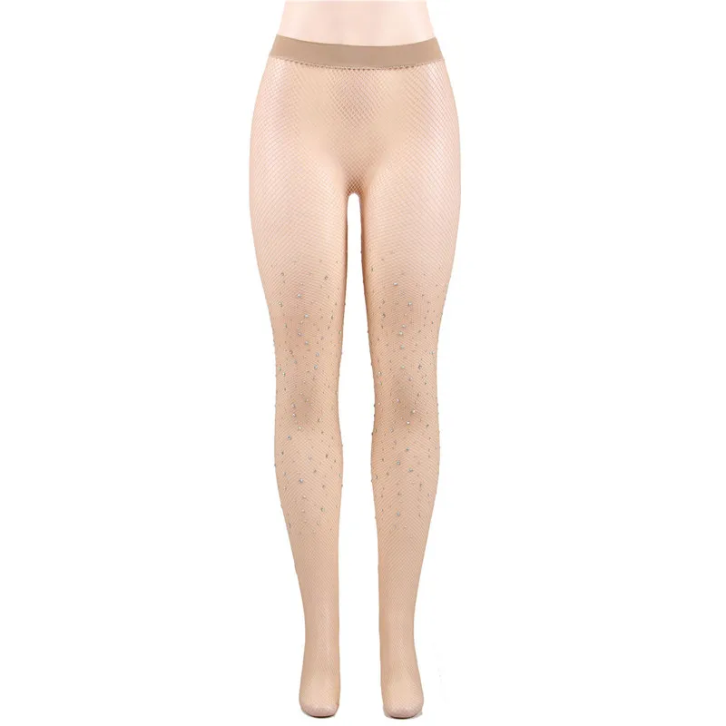 2136 Skin Pantyhose Ажурные чулки со стразами Колготки сексуальные женские колготки летние модные чулки со стразами Нейлоновые женские колготки W2136 - Цвет: 2136 Skin Pantyhose