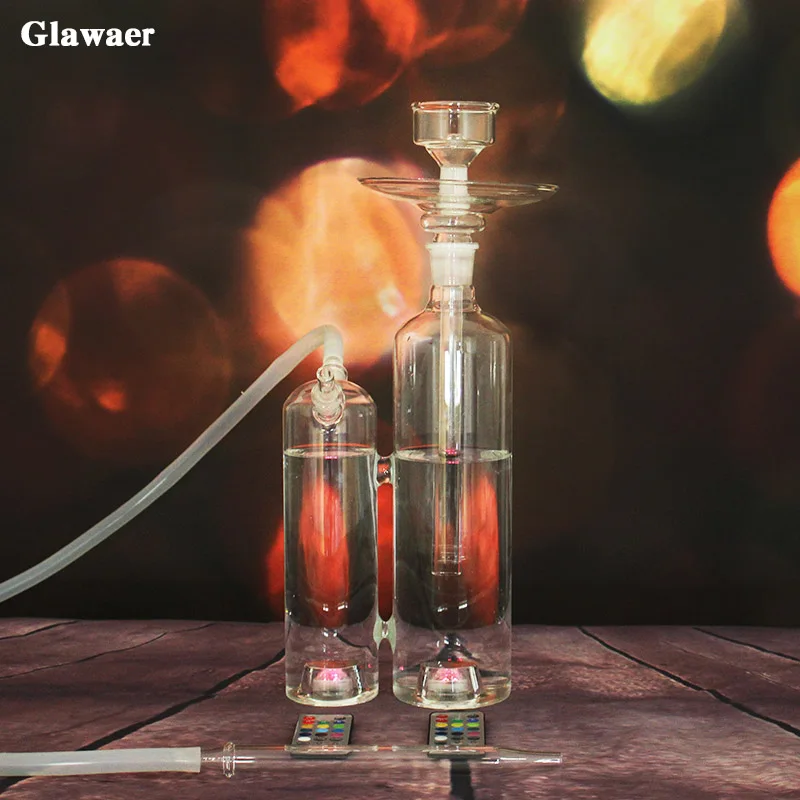Glawaer крутые двухбутылочные стеклянные кальяны кальян из боросиликатного стекла