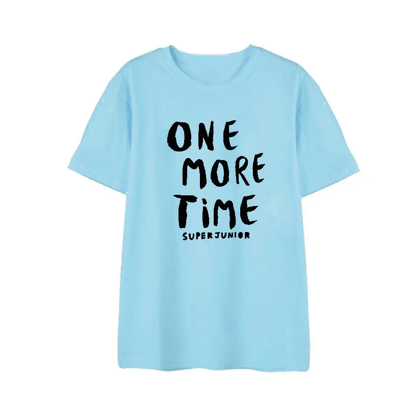K Pop Kpop Super Junior One More Time Album Shirts HipHop Casual Loose Clothes Tshirt T Shirt Short Sleeve Tops T-shirt DX847 | Женская