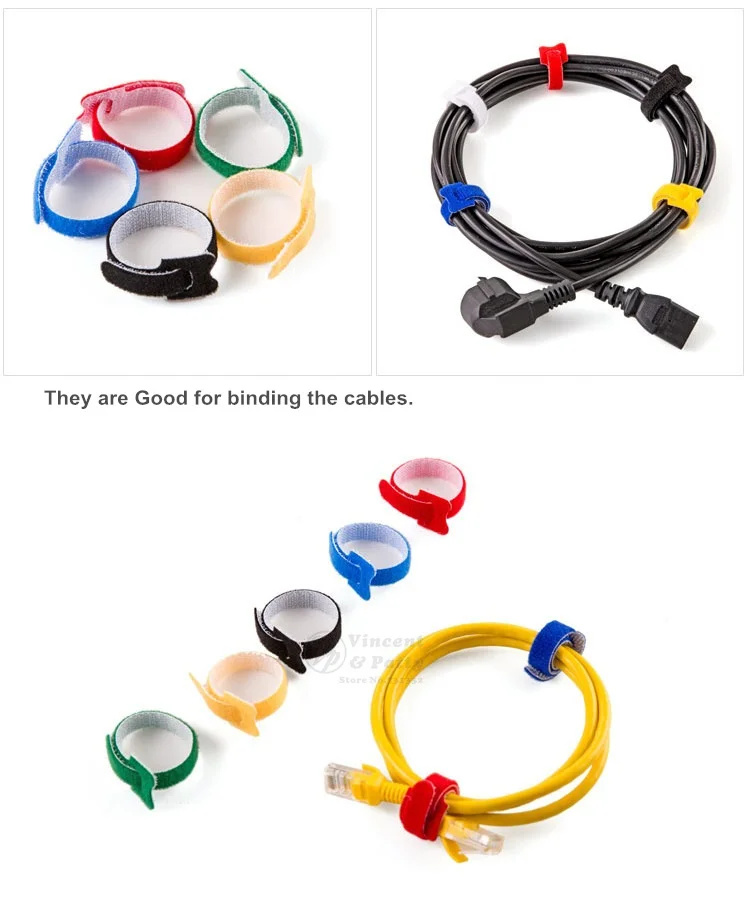 25 шт./лот организация для стола Милая кошка цветная петля кабельная стяжка 15 см