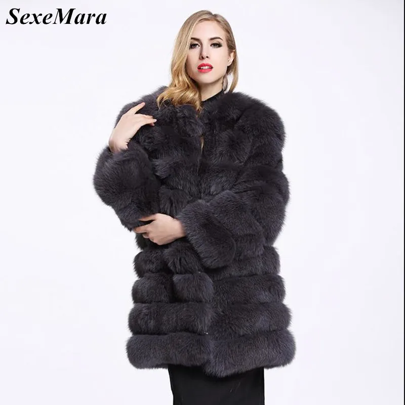 Новинка 2017 зимняя парка SexeMara с длинным рукавом плотная пушистая куртка из