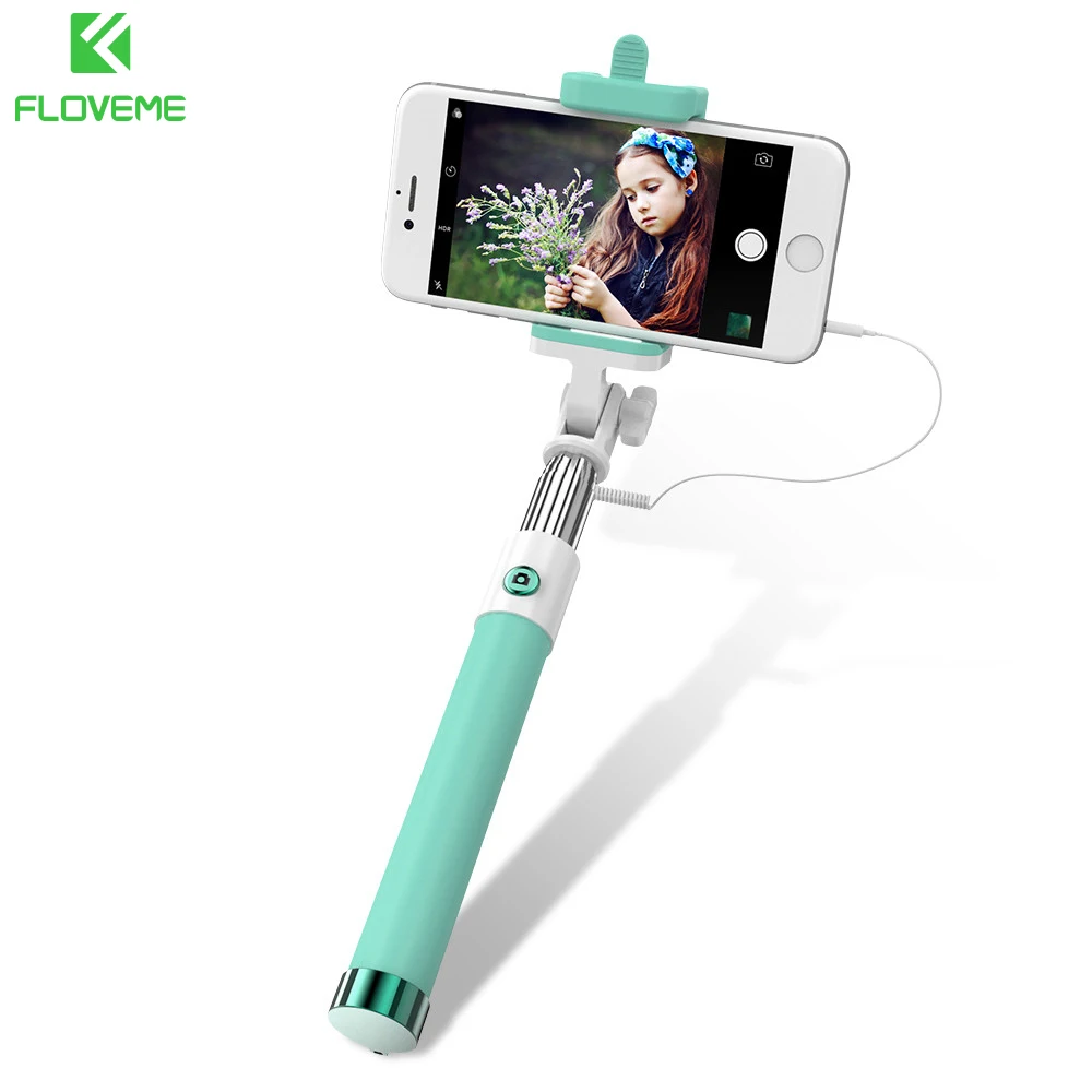 FLOVEME Фирменная универсальная раздвижная Проводная селфи палка поворотная на 270